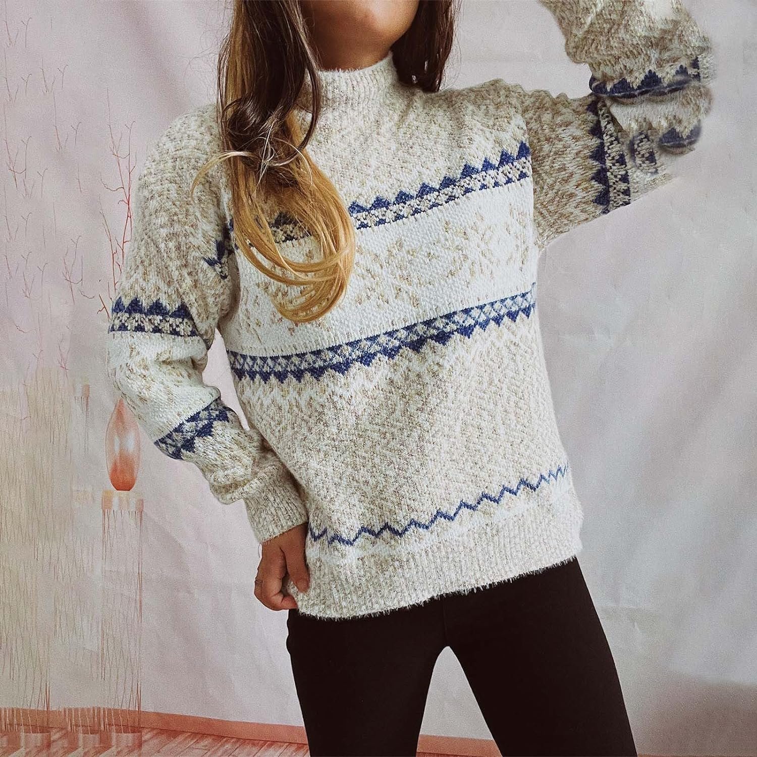 813TYZ1axpL._AC_SL1500 Women Knitwear Sweaters Thickened Long Sleeved Knitted Fall Winter Fashion 2023 Pullover Padded Lounge Crewneck Tops