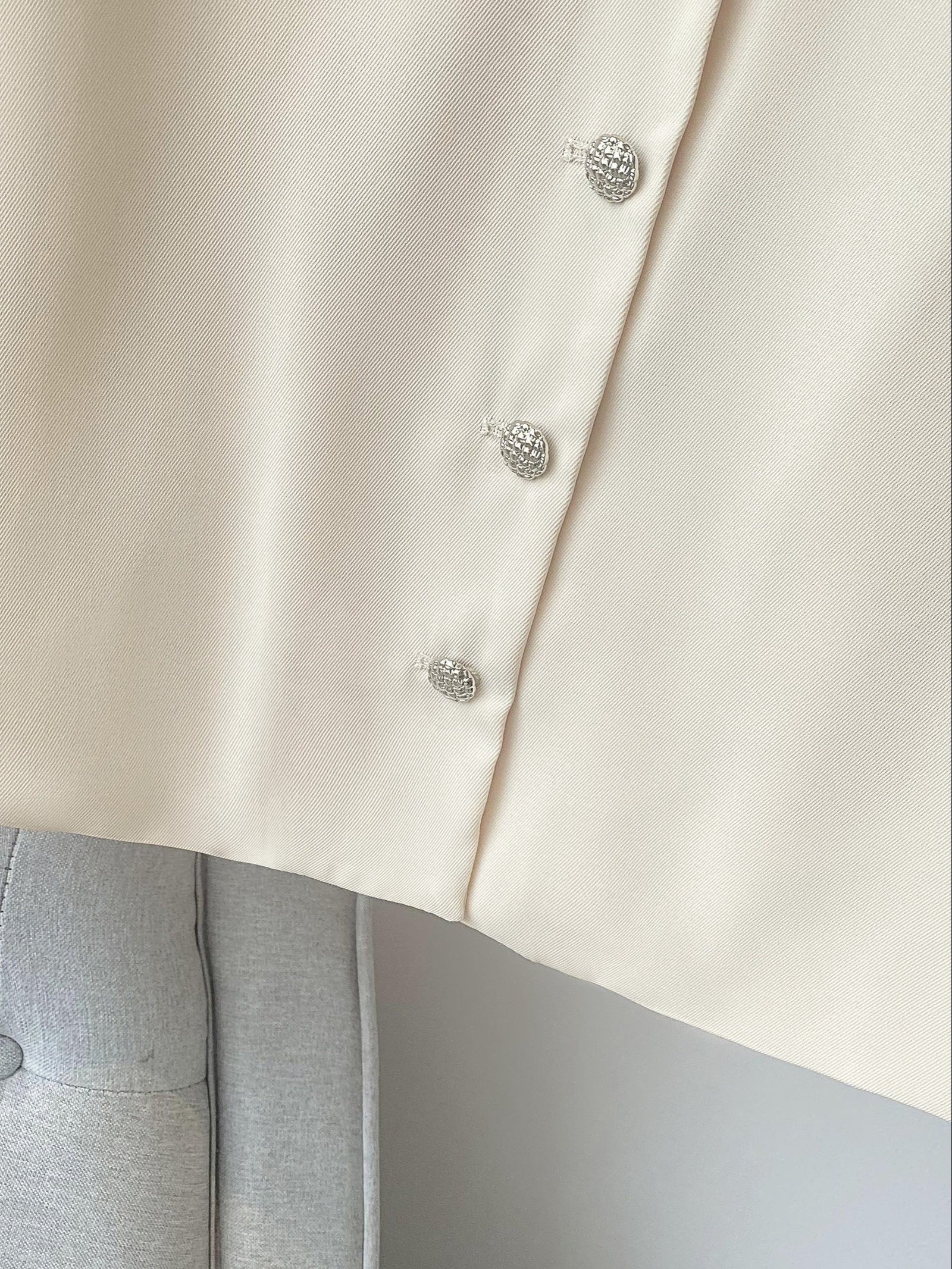 Solid Color Button Front Jacket, Elegant Half Sleeve Jacket For Summer & Spring, Women's Clothing