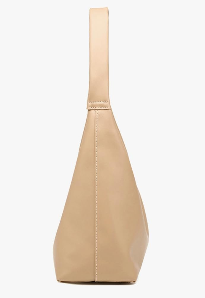 Trendy PU Leather Crescent Shoulder Bag  for Women Tote Handbags Retro Soft Underarm Crossbody Purses