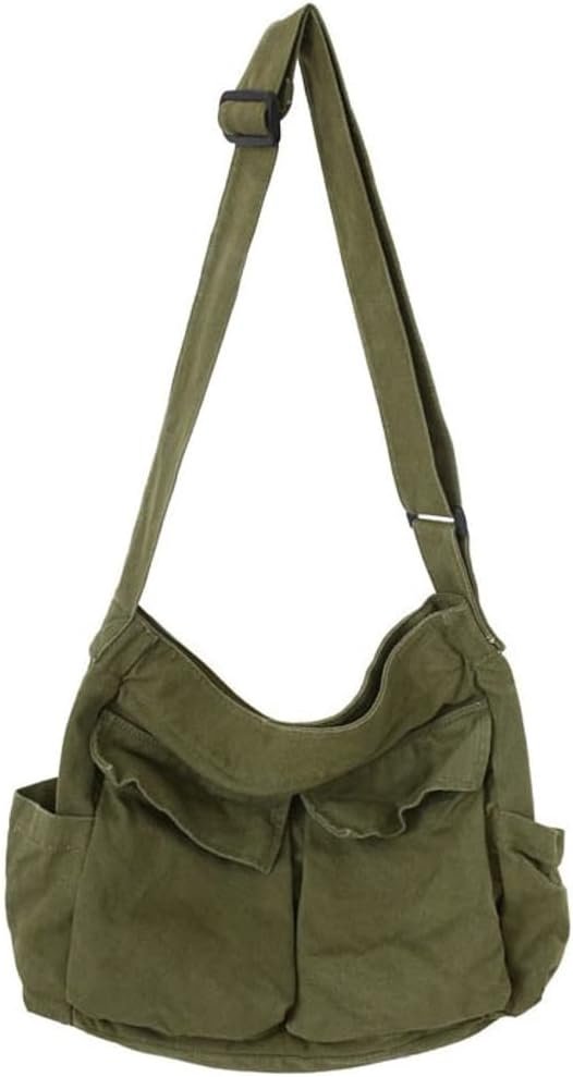 41FyOAQ6PpL._AC_SL1001-1 Women Men Crossbody Shoulder Bag Large Tote Bag with Multiple Pockets Canvas Messenger Tote Bag for Women and Men