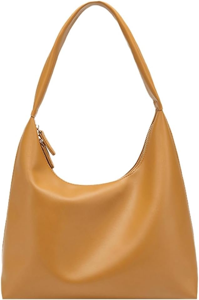 Trendy PU Leather Crescent Shoulder Bag  for Women Tote Handbags Retro Soft Underarm Crossbody Purses