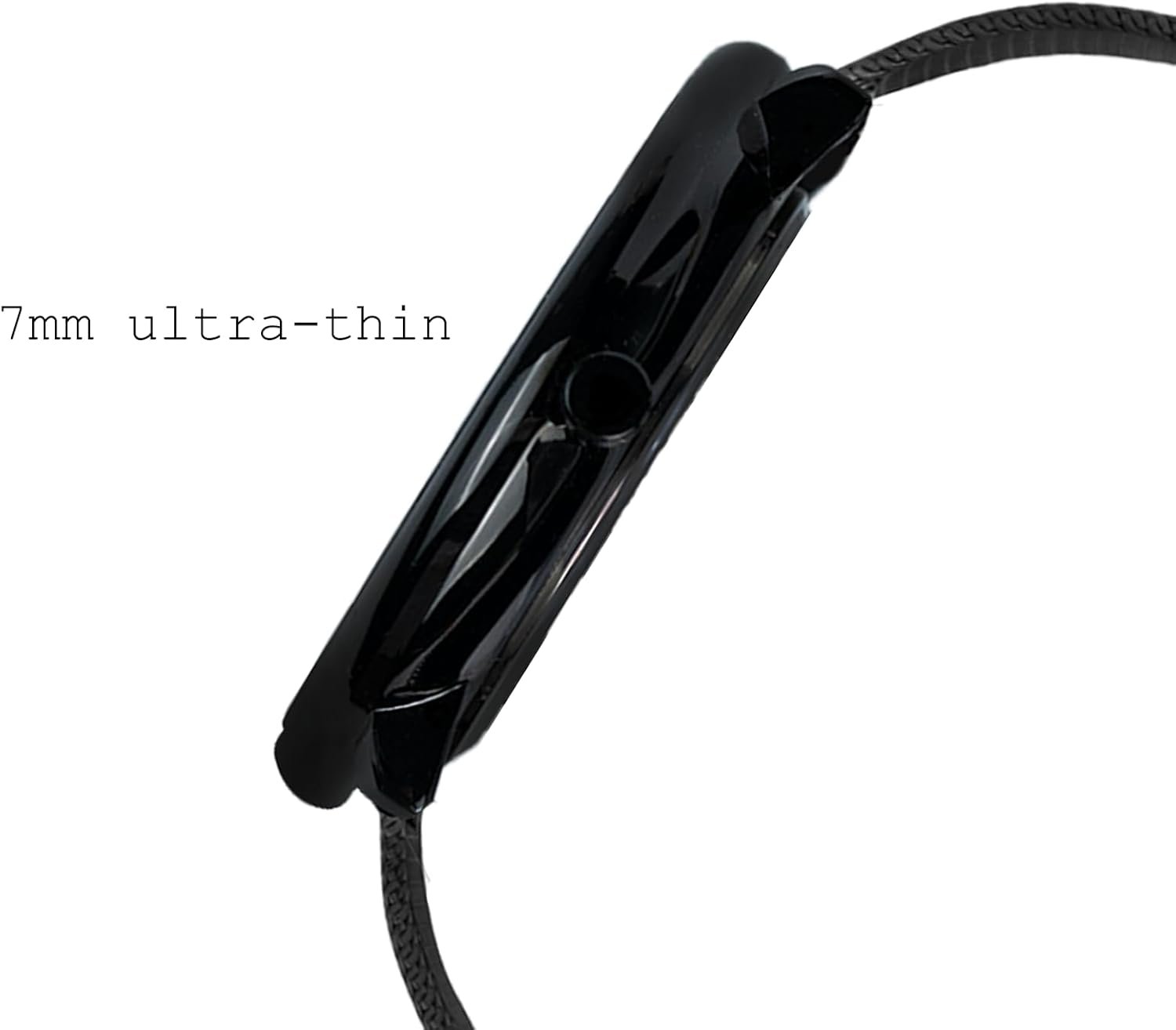 Mens Watches Ultra-thin Minimalist Waterproof-Fashion Wrist Watch for Men Unisex Dress with Stainless Steel Mesh Band-Black Hands