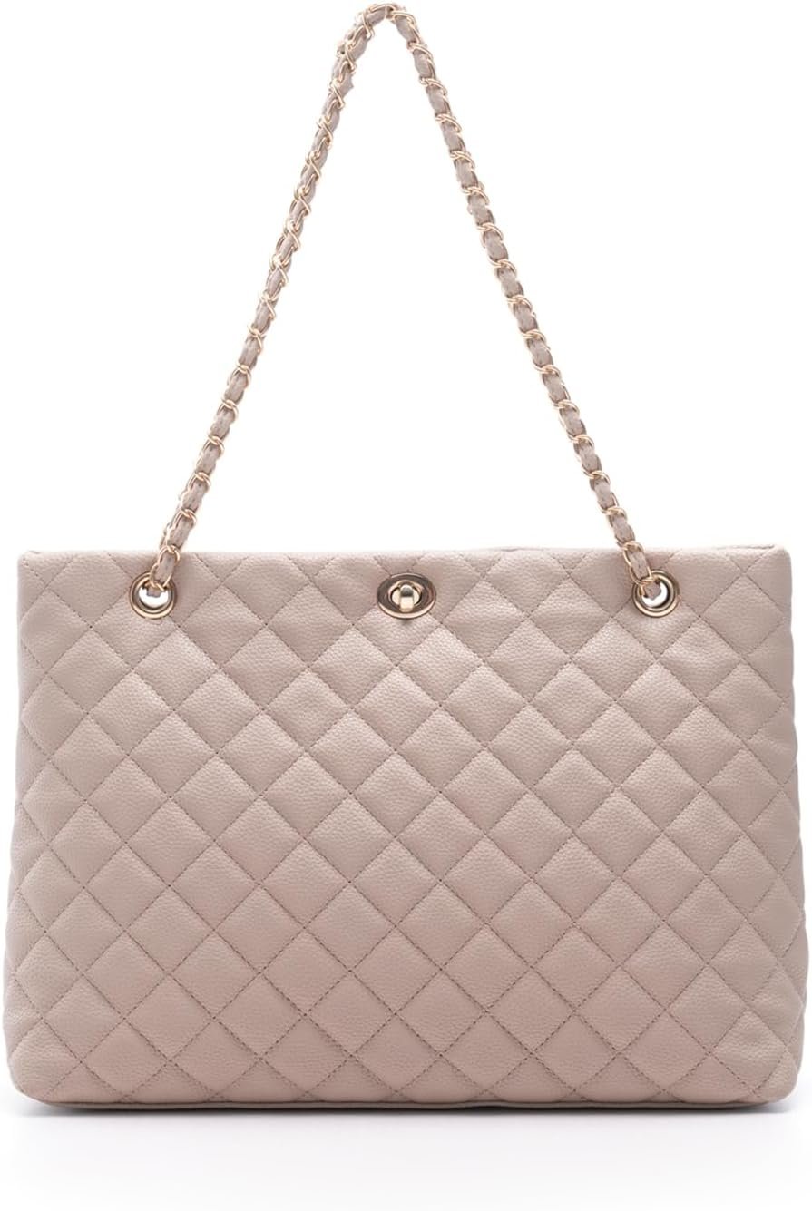 619BR5EKpLL._AC_SL1500-1 Large Chain Shoulder Bag for Women, Double Strap Handbags Tote Purse