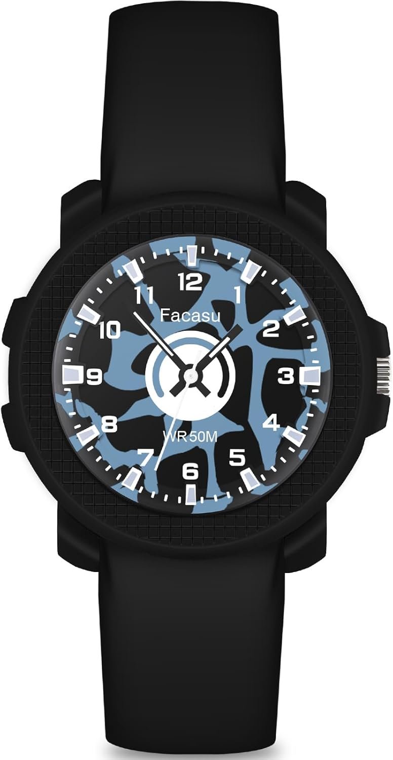 Kids Analog Watch for Boys Girls,50M Waterproof Children Quartz Soft Strap,Easy to Read Learn Time Watch for Kids Ages 3-12