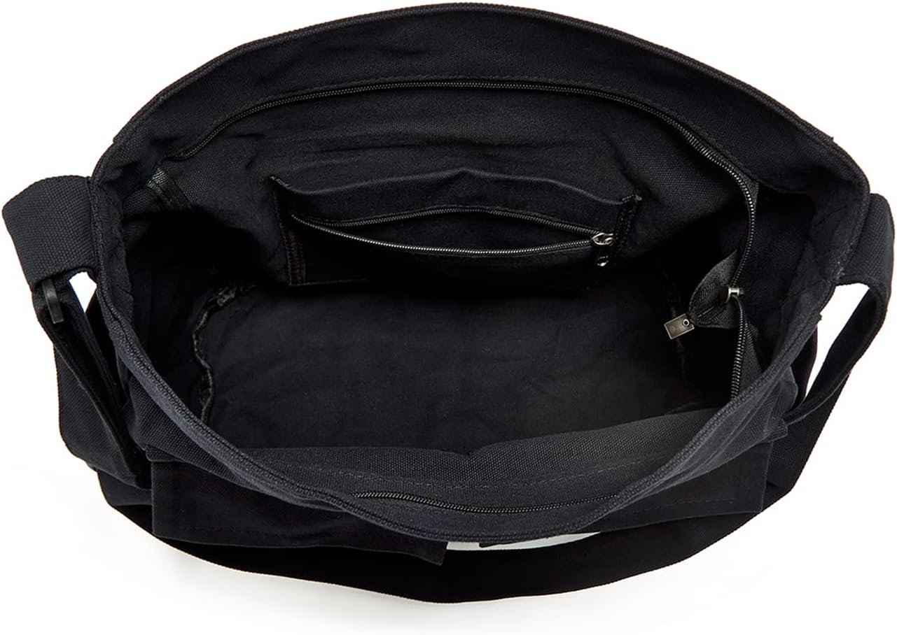 61A3-lQet9L._AC_SL1452 Women Men Crossbody Shoulder Bag Large Tote Bag with Multiple Pockets Canvas Messenger Tote Bag for Women and Men