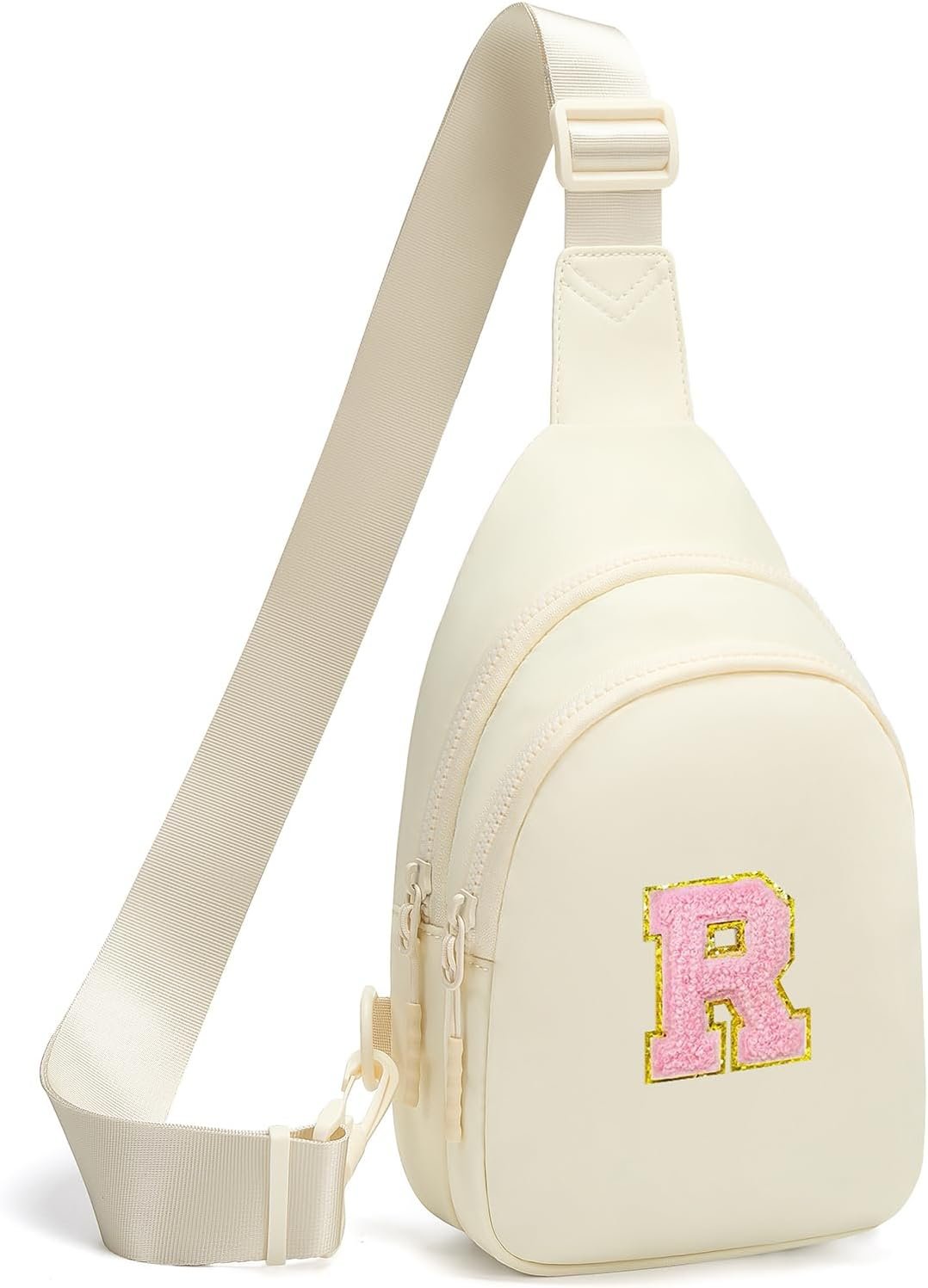 Small Sling Bag Crossbody Bags for Women Men, Crossbody Sling Backpack, Chest Bag Daypack with Convertible Shoulder Strap, Cross Body Bags Trendy for Travel Camping Hiking White