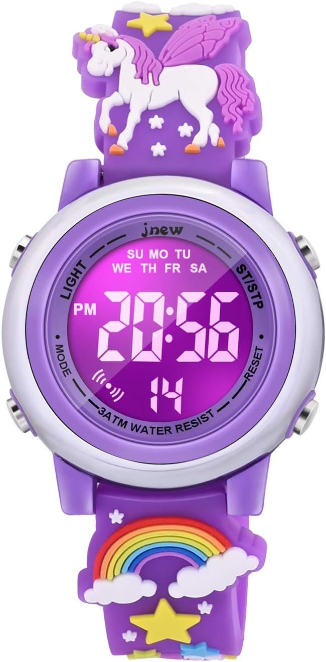 61KDbs4R-tL._AC_SL1500-1 3D Cartoon Waterproof Watches for Girls with Alarm - Best Toys Gifts for Girls Age 3-12