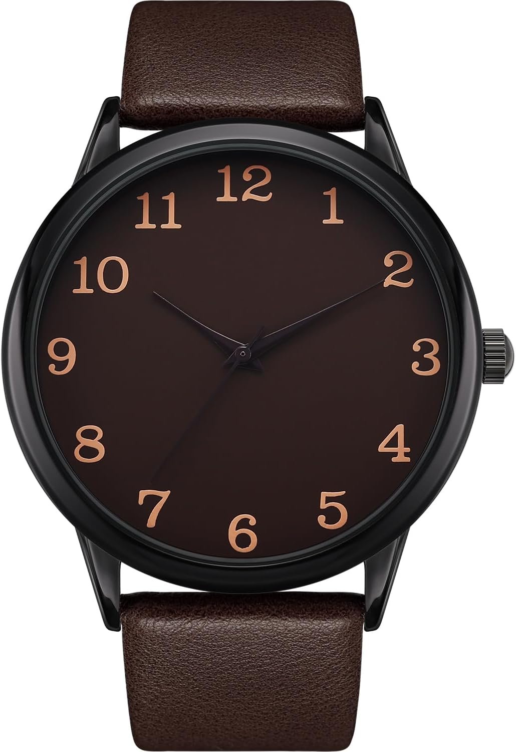 Men Quartz Watch with Leather Strap Wrist Watch - Classic Arabic Numbers, White, Dress, Fashion Simple Style