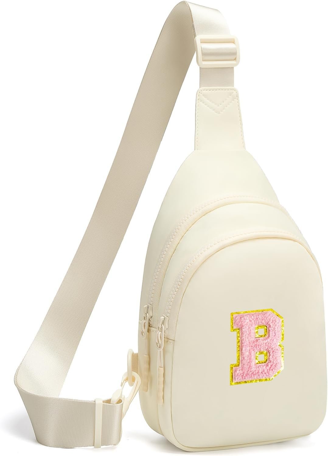 Small Sling Bag Crossbody Bags for Women Men, Crossbody Sling Backpack, Chest Bag Daypack with Convertible Shoulder Strap, Cross Body Bags Trendy for Travel Camping Hiking White