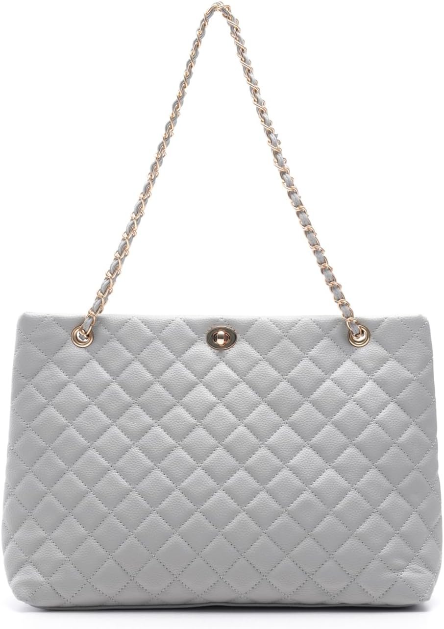 61beJCaMPuL._AC_SL1500-1 Large Chain Shoulder Bag for Women, Double Strap Handbags Tote Purse