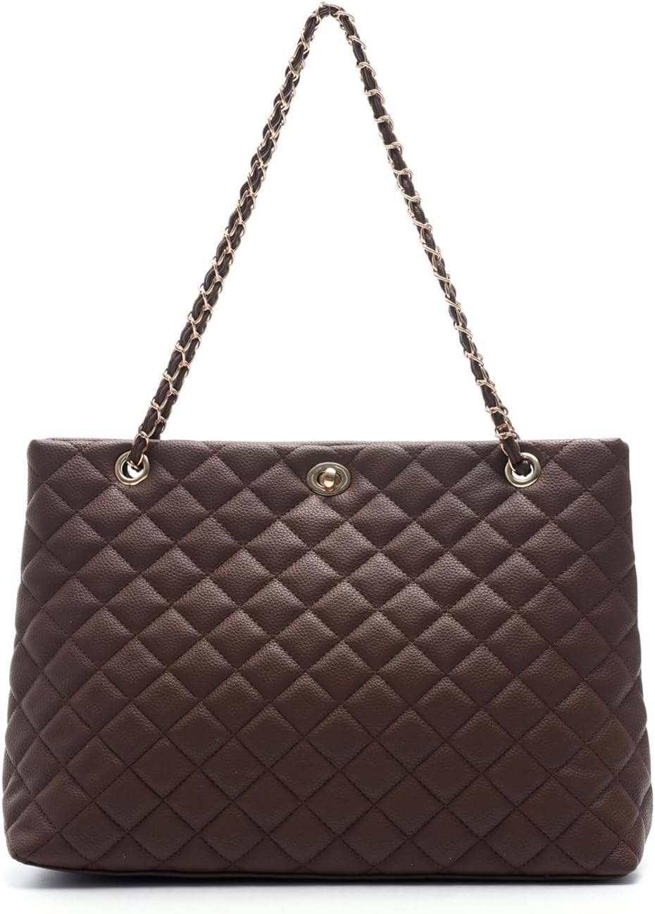 61hw9-x8jJL._AC_SL1500-1 Large Chain Shoulder Bag for Women, Double Strap Handbags Tote Purse