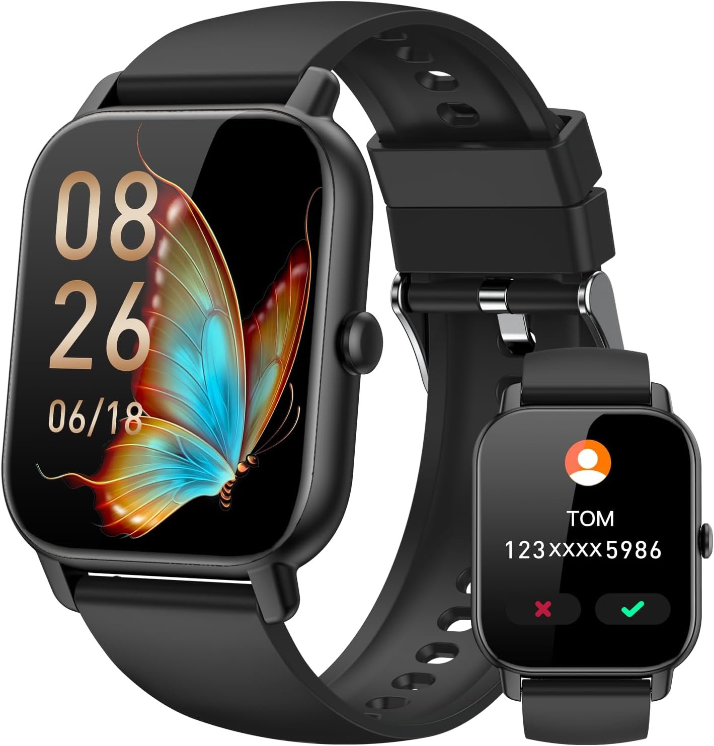 61reybzM45L._AC_SL1500-1 Smart Watches for Men Women(Answer/Make Call), 1.85 inch HD Fitness Tracker Watch with Activity Counter/Sleep Monitor/ 110+ Sports Modes, IP68 Waterproof Smart Watch for Android iPhone iOS Compatible