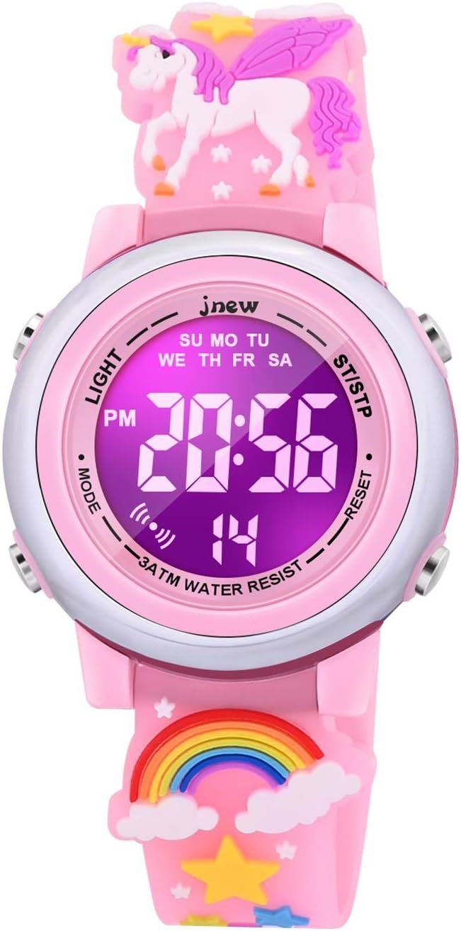 61yhhnWd1dL._AC_SL1500-1 3D Cartoon Waterproof Watches for Girls with Alarm - Best Toys Gifts for Girls Age 3-12