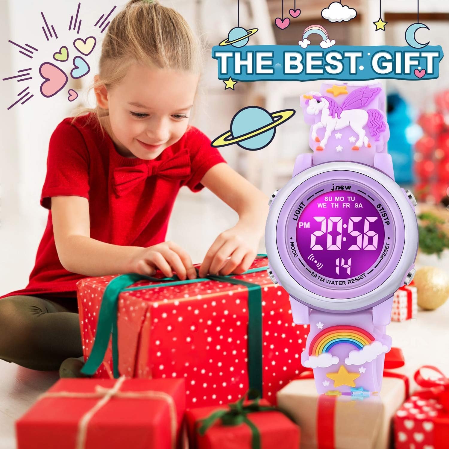 713QJQ5znWL._AC_SL1500 3D Cartoon Waterproof Watches for Girls with Alarm - Best Toys Gifts for Girls Age 3-12