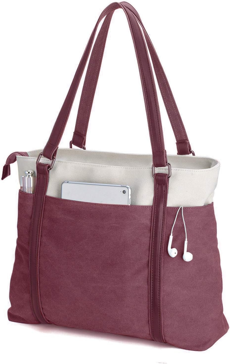 Women's Work Bag with Laptop Compartment Zipper Pockets Teacher Totes Purse