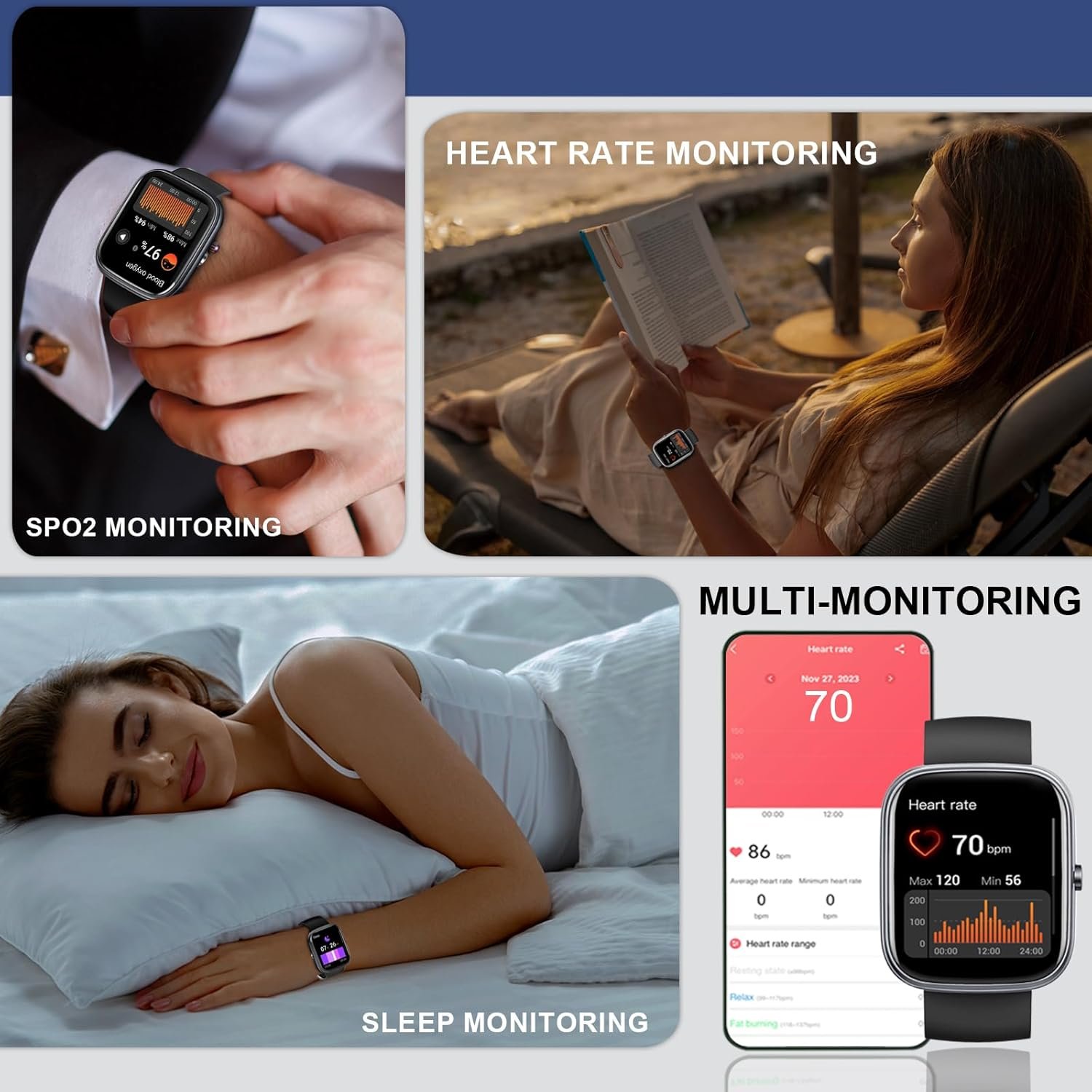 Smart Watch for Men Women, 1.91" Smartwatch (Answer/Make Call), Fitness Tracker with 100+ Sport Modes, IP68 Waterproof, Heart Rate/Sleep Monitor, Pedometer, Activity Tracker for Android iOS