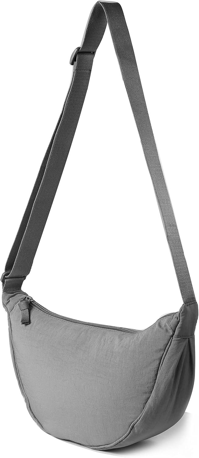 Nylon Crescent Crossbody Bag for Women Men Fanny Pack Crossbody Bag Dumpling Lightweight Travel Sling Bag