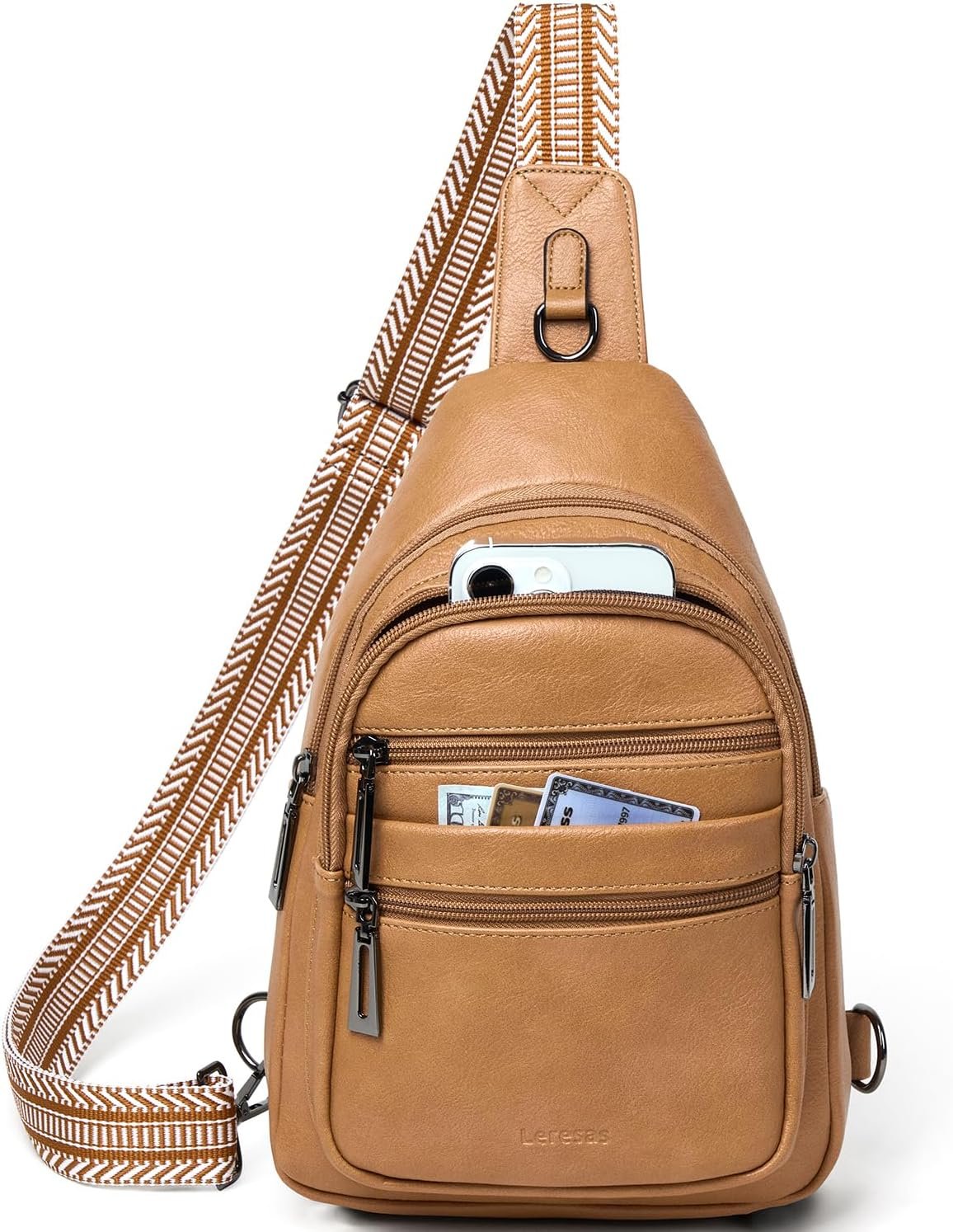 Sling Bag for Women Crossbody Bags Fanny Packs Sling Purse Backpack Shoulder Bag Vegan Leather Chic Travel Light Grey