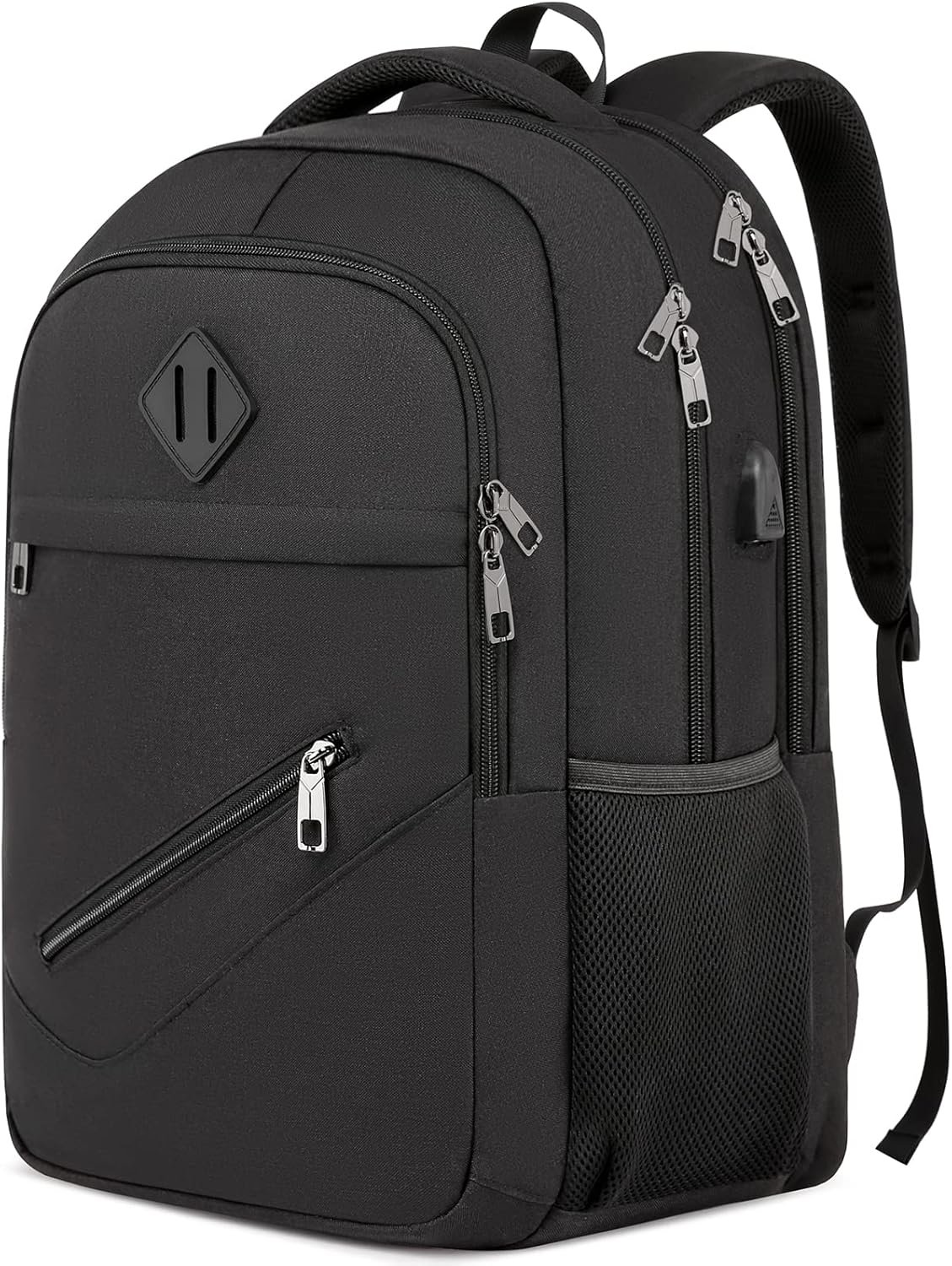 71EwxFkwvNL._AC_SL1500-1 Backpack for Men and Women, School Backpacks for Teen Boys Girls, Water Resistant Sturdy Anti Theft Travel Laptop Backpack, Black Student Bookbag Fits 15.6 Inch Laptop with USB Charging Port, Gifts