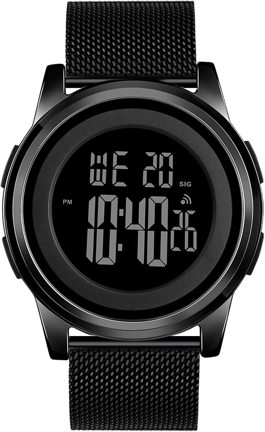 Mens Watch Ultra-Thin Digital Sports Watch Waterproof Stainless Steel Fashion Wrist Watch for Men Women