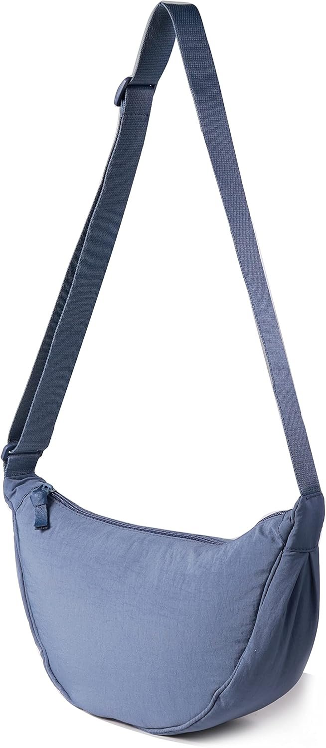 Nylon Crescent Crossbody Bag for Women Men Fanny Pack Crossbody Bag Dumpling Lightweight Travel Sling Bag