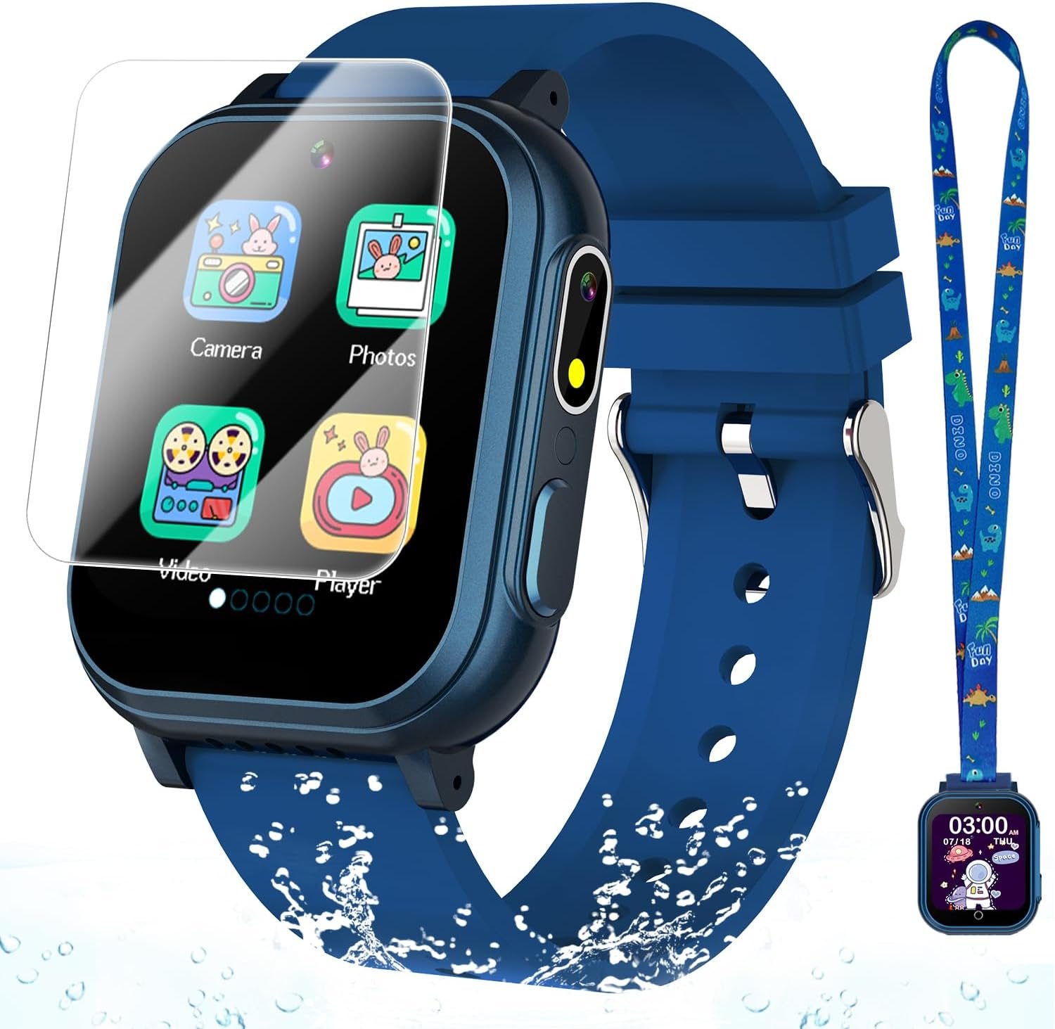 71m8ek5D9CL._AC_SL1500-1 Waterproof Smart Watch for Kids Gift for Girls Age 5-12 with 32 Games, Dual Camera, Habit Tracking, Music Player, Video, Alarm Clock, HD Touchscreen Kids Smart Watch Birthday Toys for 3-12 Year Old