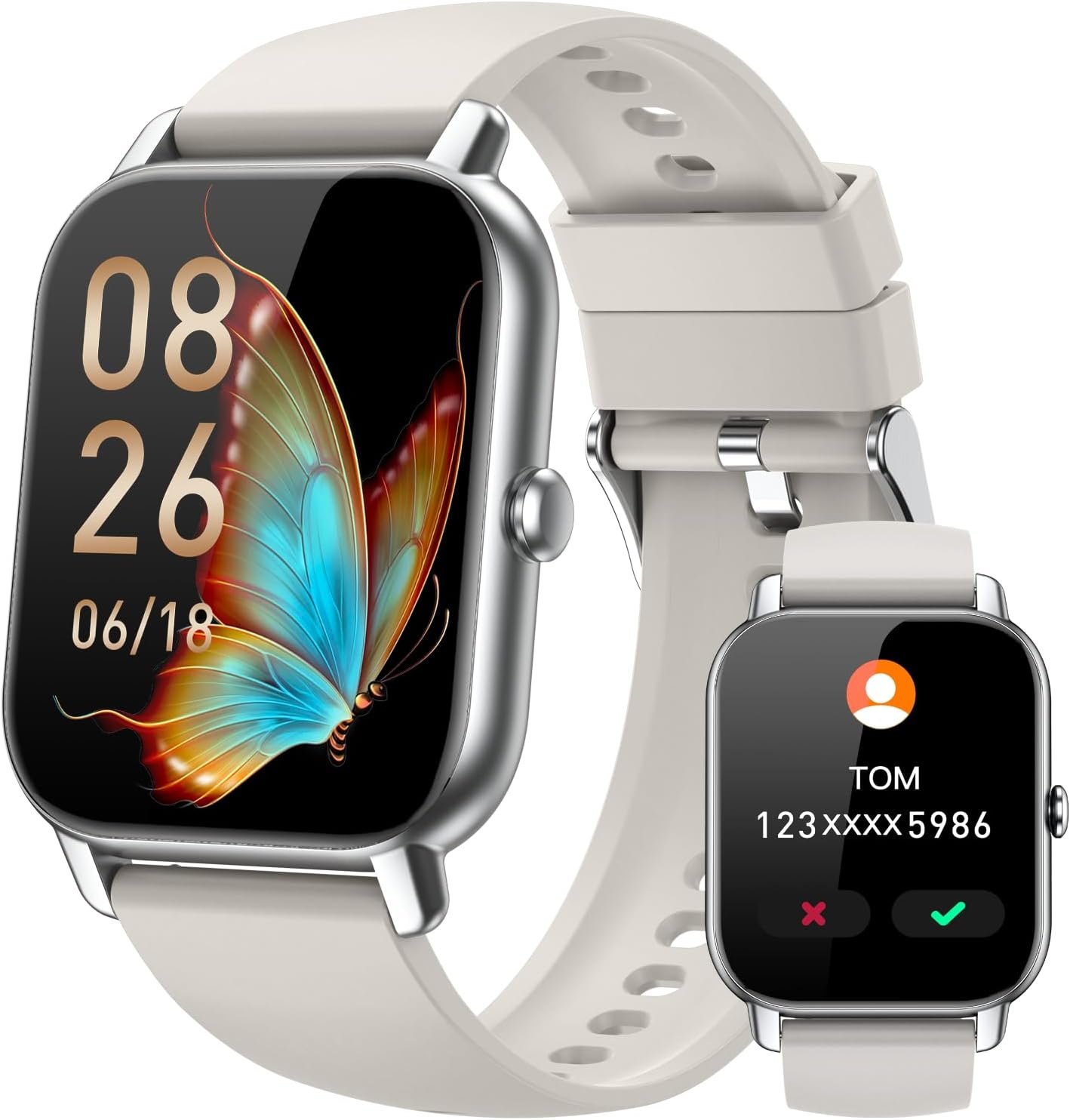 Smart Watches for Men Women(Answer/Make Call), 1.85 inch HD Fitness Tracker Watch with Activity Counter/Sleep Monitor/ 110+ Sports Modes, IP68 Waterproof Smart Watch for Android iPhone iOS Compatible