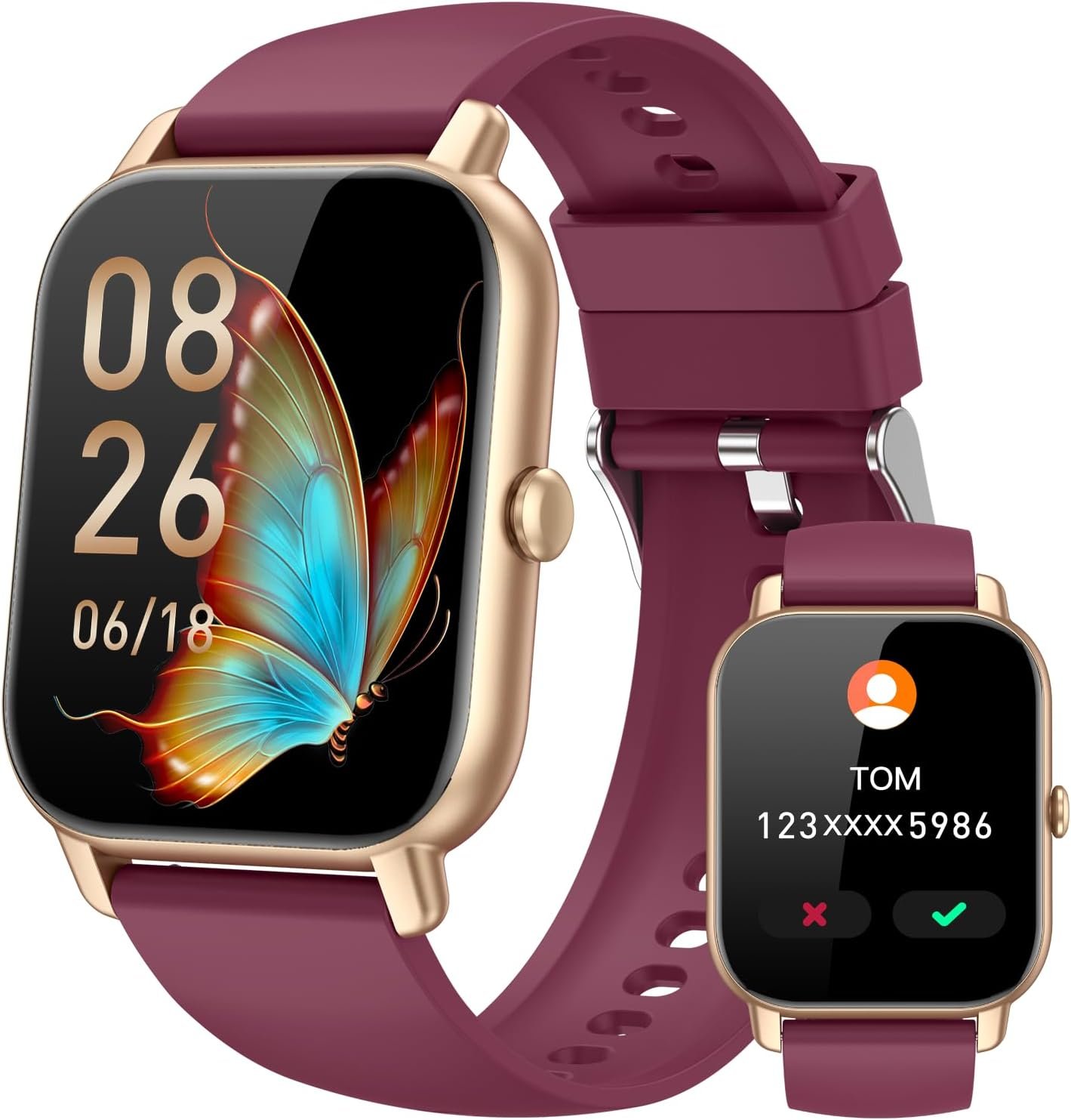 Smart Watches for Men Women(Answer/Make Call), 1.85 inch HD Fitness Tracker Watch with Activity Counter/Sleep Monitor/ 110+ Sports Modes, IP68 Waterproof Smart Watch for Android iPhone iOS Compatible