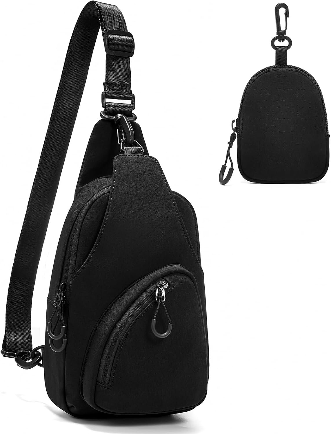 Small Sling Bag Crossbody Bags for Women Men, Crossbody Sling Backpack, Chest Bag Daypack with Convertible Shoulder Strap, Cross Body Bags Trendy for Travel Camping Hiking White