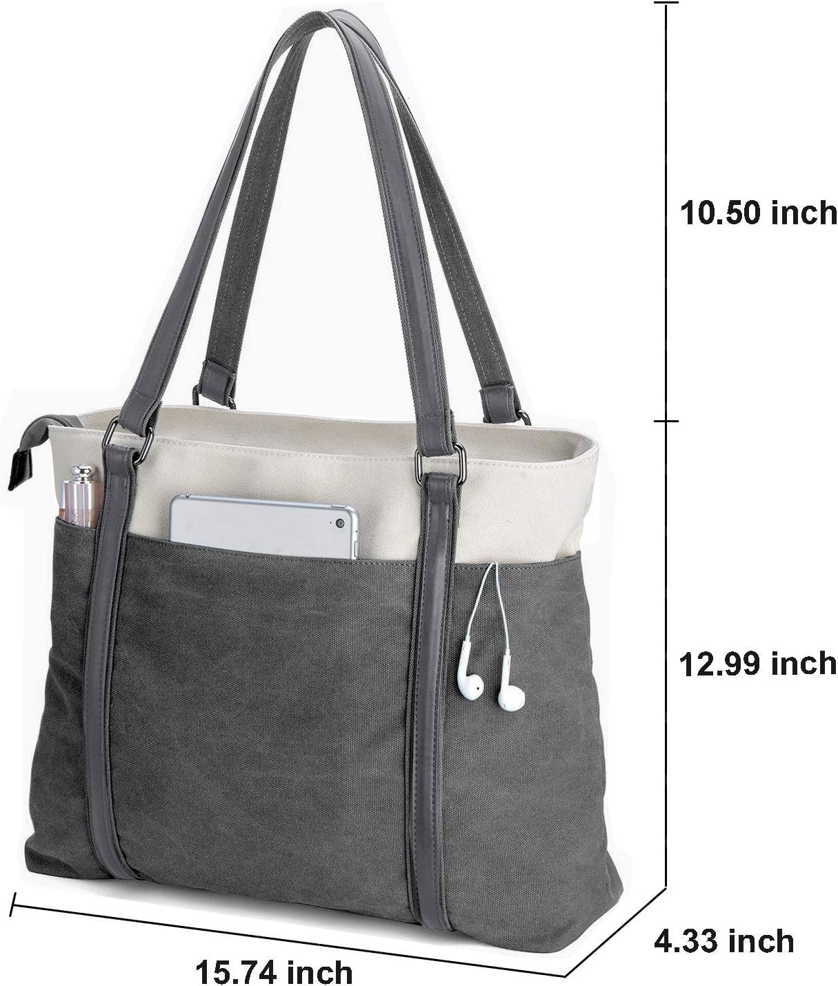 Women's Work Bag with Laptop Compartment Zipper Pockets Teacher Totes Purse