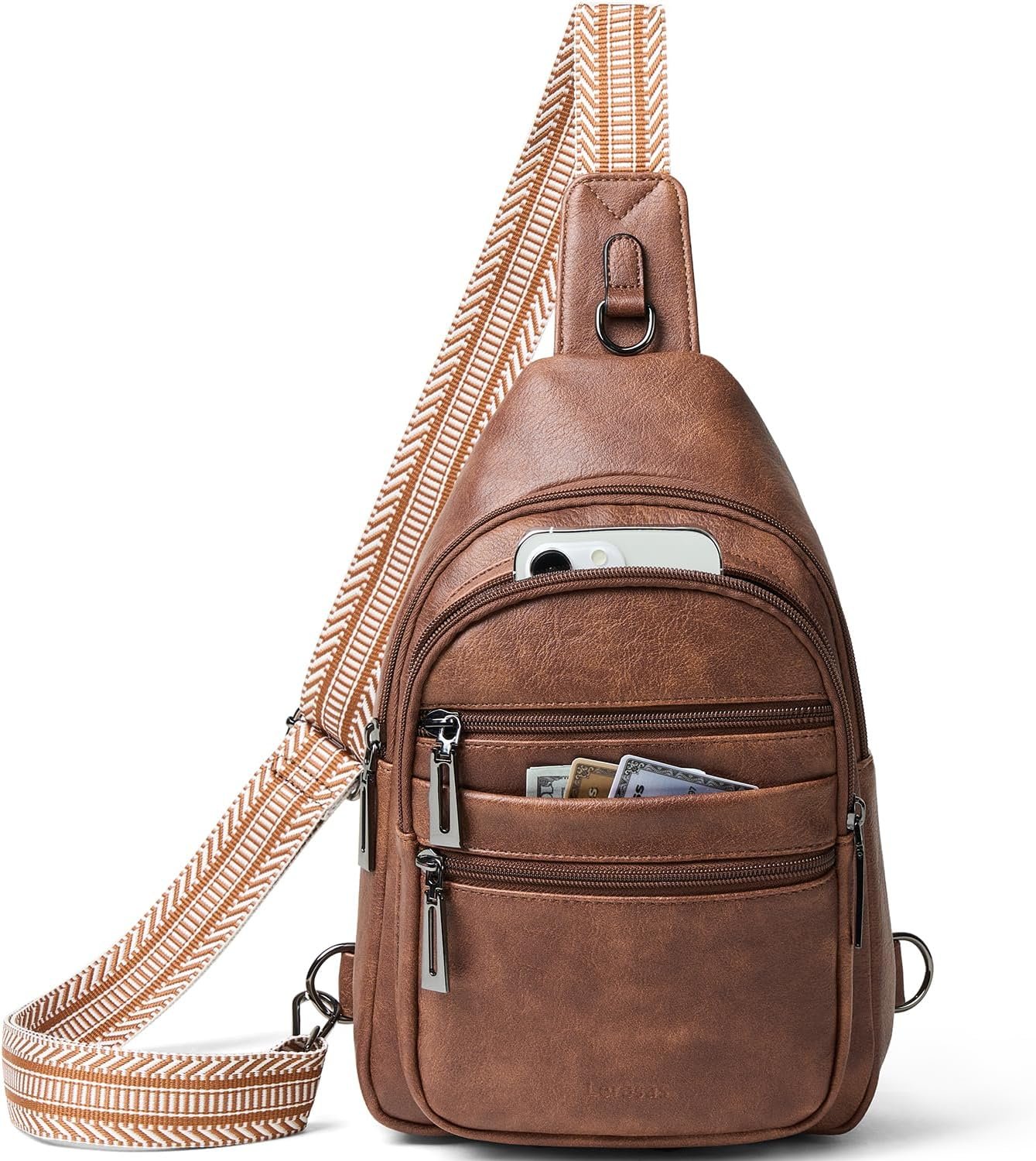 Sling Bag for Women Crossbody Bags Fanny Packs Sling Purse Backpack Shoulder Bag Vegan Leather Chic Travel Light Grey
