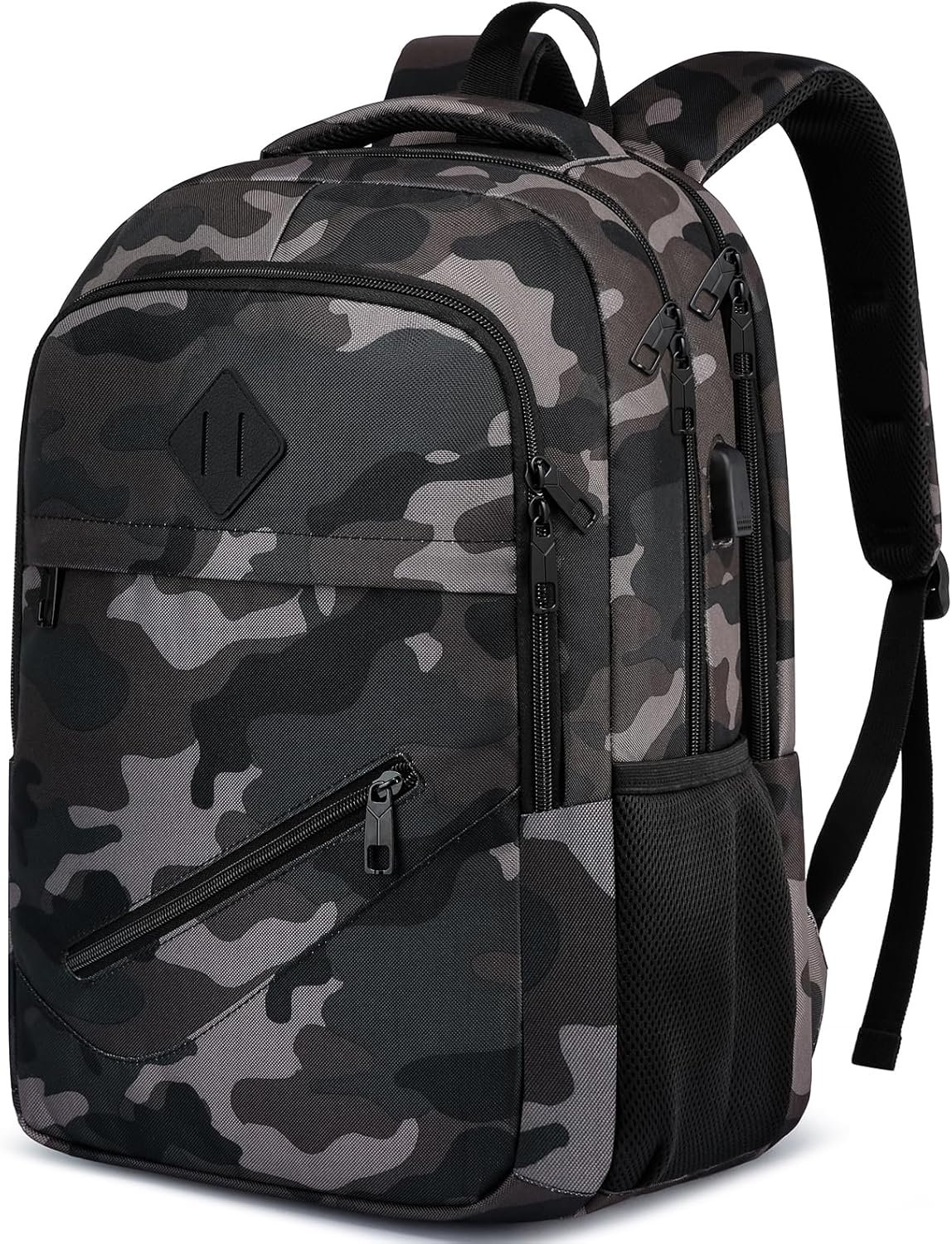 81eZ25H7uzL._AC_SL1500-1 Backpack for Men and Women, School Backpacks for Teen Boys Girls, Water Resistant Sturdy Anti Theft Travel Laptop Backpack, Black Student Bookbag Fits 15.6 Inch Laptop with USB Charging Port, Gifts